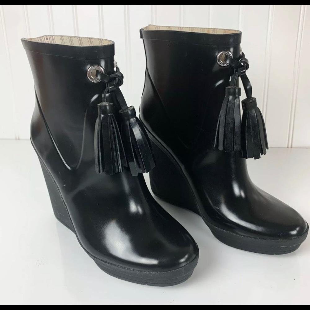 Coach Bina wedge rain boots